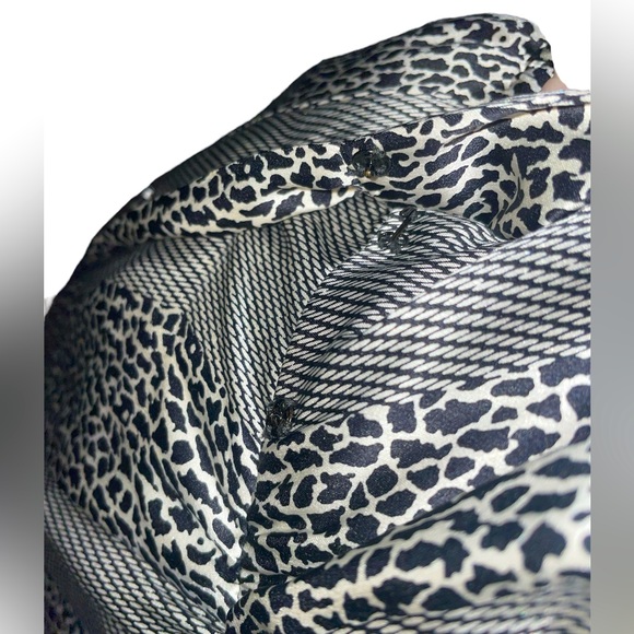 Jean Louis Scherrer Vintage Black & White 100% Silk Dress made in France sz 0-2 - Picture 8 of 9